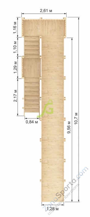 Зимняя горка IgraGrad Snow Fox скат 10 м без окраски