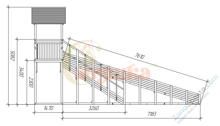 Зимняя горка Савушка Зима Wood 6/1